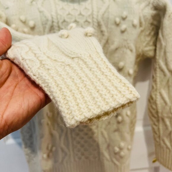 Vintage Kennedy of Ardara 100% Wool Chucky Cable Hand Knit fisherman Sweater Siz - Picture 7 of 16